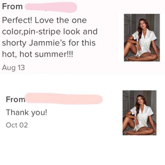 2 Piece Pajama Set Striped White Shirt and Shorts - Picture 7 of 7